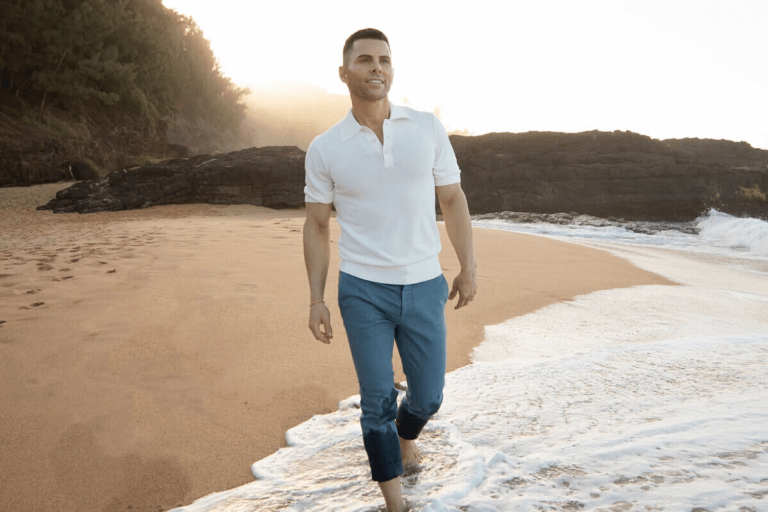 GT Dave Walking on a beach and smiling