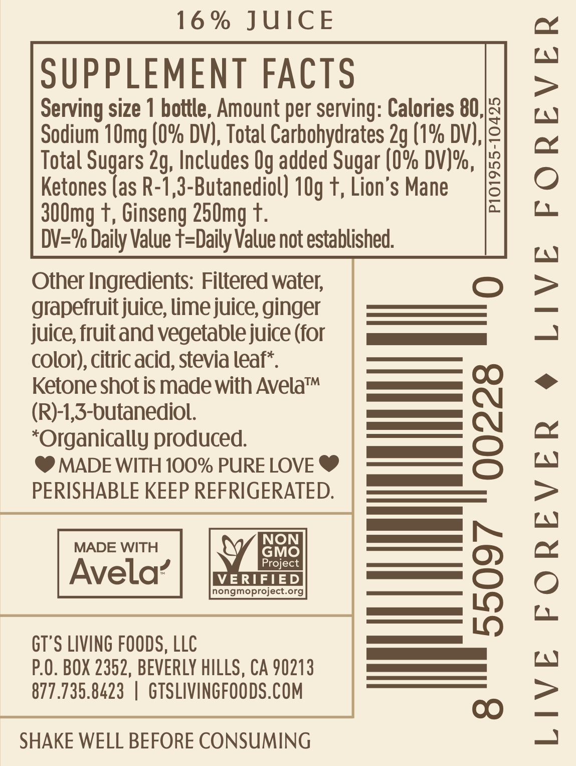 GT's Immortal, Ketone Fuel Shot